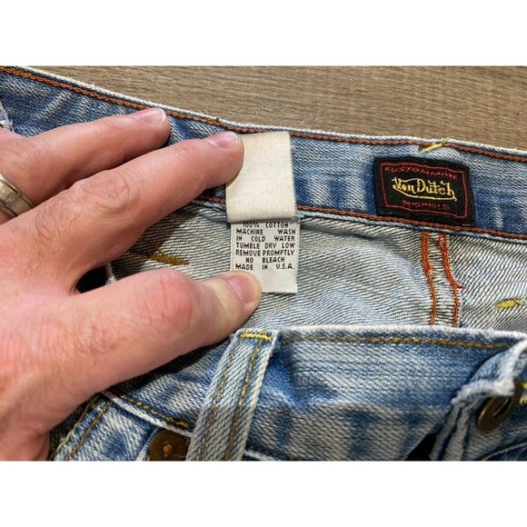 Von Dutch Jeans Mens 34 x 32 Blue Straight Leg Vintage USA Made Denim Flying Eye - Picture 5 of 13